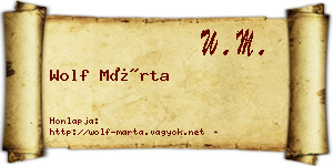 Wolf Márta névjegykártya